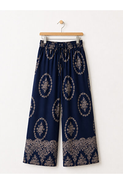 Retrobird Design Loose Fit Relax Pants Women's Dark Navy Blue