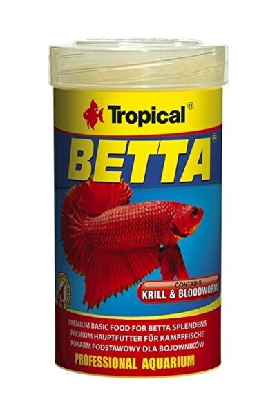 Tropical Betta Krill ve Kan Kurdu İçeren 25 gr Premium Balık Yemi Yüksek Prot...