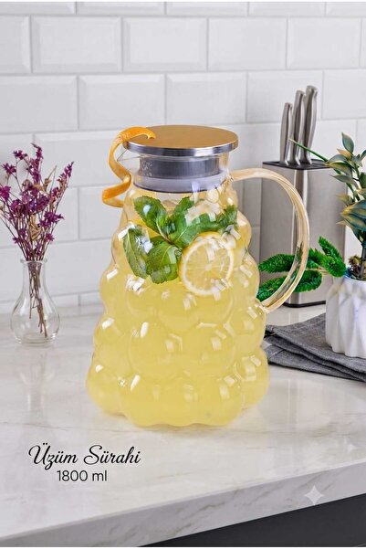 Funny Life Modern Tasarım 1800 ml Cam Üzüm Sürah