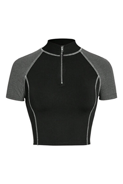 OEM Jacheta sport dama, scurta, neagra, mulata, XS