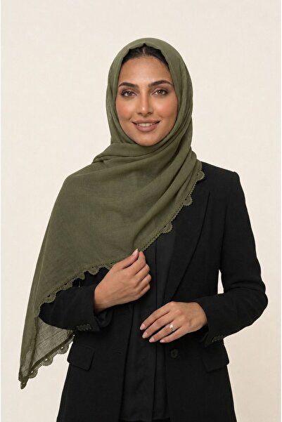 Veil Designer Turkish veil with crochet work and Japanese fabric on both ends...