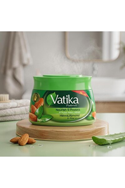 Vatika كريم تصفيف الشعر المغذي والوقائي من ناتشورالز 140 مل (اللوز، الحناء، و...