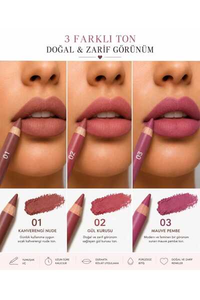 VitaMood Yaşam Dudak Kalemi Seti | Kalın Uçlu Mat Lip Liner, Yumuşak Sürüm,01...