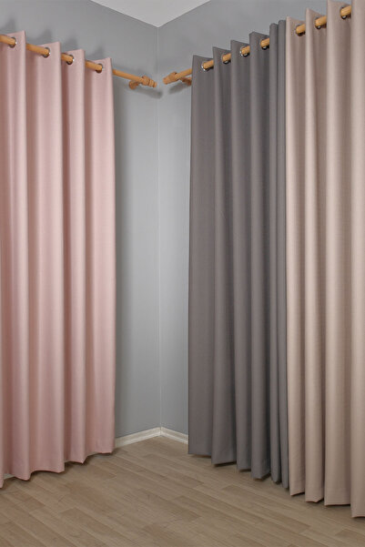 Premier Home Assos Pembe Özel Ölçü Fon Perde 240X260 1x2 Pile