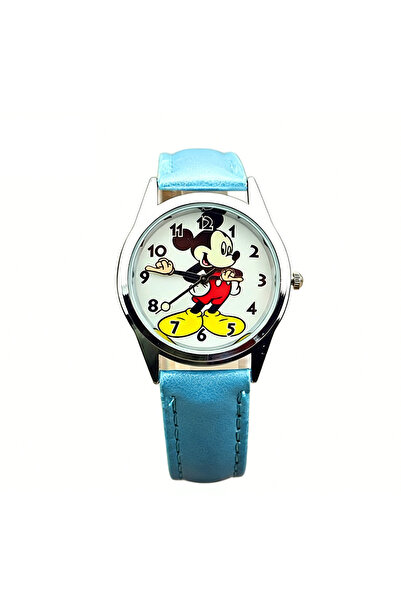 Choice4 blue Disney Mickey Cartoon Children's Watch Fashion Leather Strap Qua...