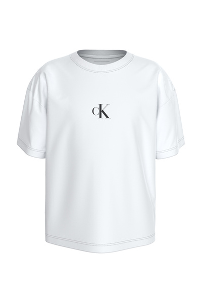 Calvin Klein تي شيرت أبيض سادة للفتيات