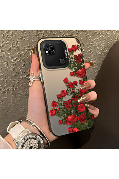 SLIMFELT Redmi 9C/10A Uyumlu Güzel Çiçek Baskılı, Sade ve Şık, Şok Emici Sili...