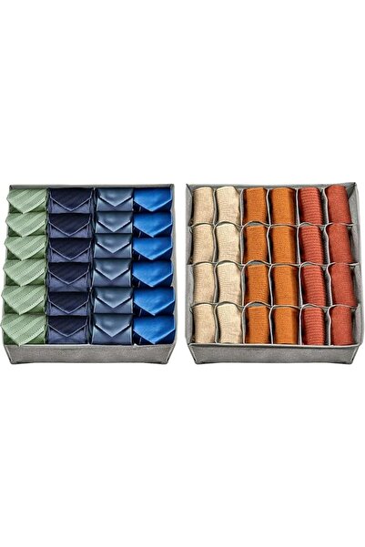 Arabest 2 PCS Sock Drawer Organizer, Foldable Underwear Organizer for Clothin...