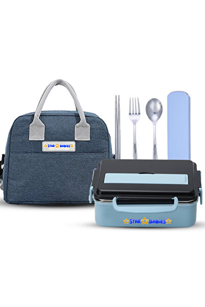 STAR BABiES - Bento lunch box with insulated lunch bag medium & cuttlery set ...
