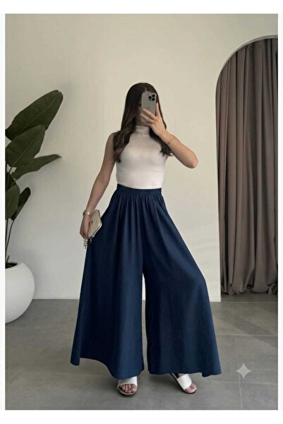 QUAWEAR Elastic Waist Modal Fabric Skirt with Side Pockets