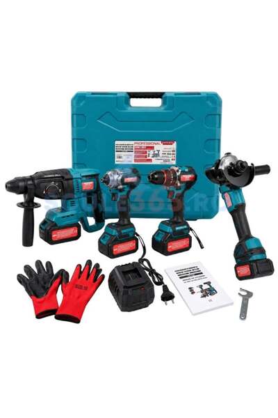 Campion Set scule cu 2 acumulatorI 48v, 8ah, polizor unghiular, ciocan rotope...