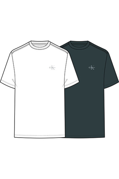 Calvin Klein Men's Brand Logo Multi-Color T-Shirt Suitable for Daily Use