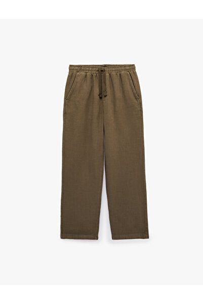 Koton Cotton Pocketed Waist-Tie Pants