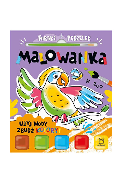 AKSJOMAT Malowanka z farbkami i pedzelkiem W zoo, Aksjomat, carte de colorat,...