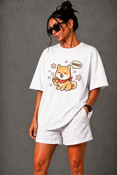 FECCY Premium Want Cat Theme Unisex Oversize Women's T-Shirt Cotton Oversize ...
