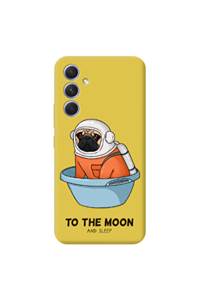 Other Samsung A56 To the moon Yellow Colored Silicone TPU Θήκη
