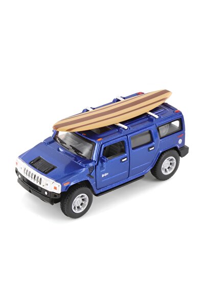 Noname Метална автомобилна фигура 2005 Hummer H2 SUT със сърф дъска Kinsmart ...