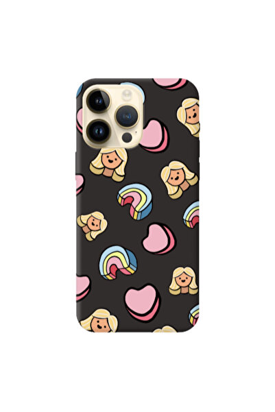 Other Apple iPhone 13 Pro Max Girl rainbow and hearts Black Colored Silicone ...