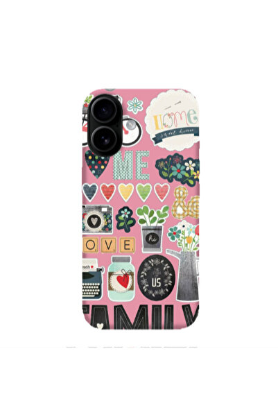 Other Apple Iphone 16 plus Family love home Pink Colored Silicone TPU Θήκη