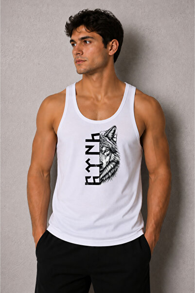 cesita Turkish Bozkurt Printed Men's Gym Fitness Athlete Singlet