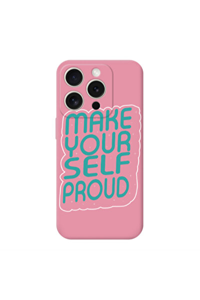 Other Apple iPhone 15 Pro Make Your Self Proud Pink Colored Silicone TPU Θήκη