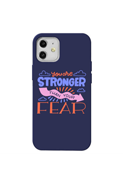 Other Apple iPhone 12 You are Stronger Dark blue Colored Silicone TPU Θήκη