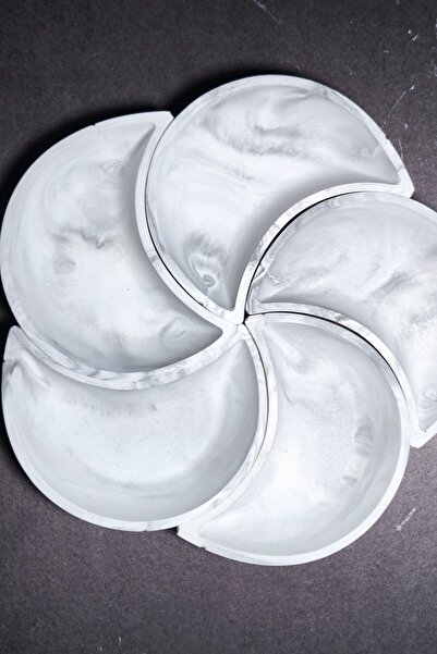 Empressco Handmade Concrete Presentation Bowl with Marble Pattern Decorative ...