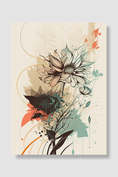 Luna Marissa Poster artistic Flori de margarete Fundal bej Artă decorativă de...
