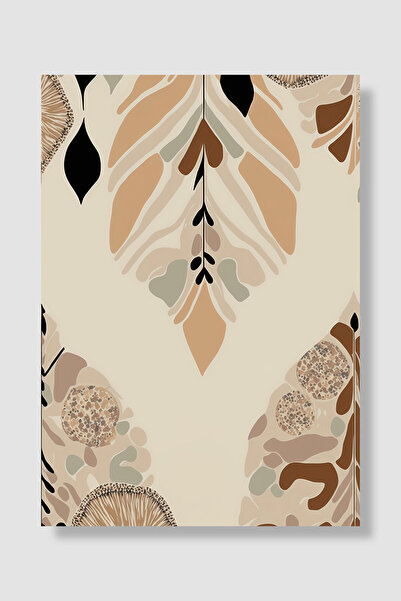 Luna Marissa Poster boem, bej, maro, cu model de frunze abstracte, decor de p...