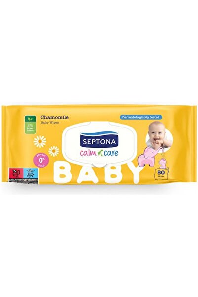 Septona Calm n' Care Μωρομάντηλα Χαμομήλι χωρίς Αλκοόλ & Παραβένα 80 τεμάχια