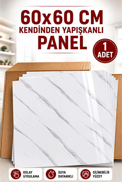 UKAB DEKOR 60x60 Cm 1 Adet Mermer Desenli Kendinden Yapışkanlı Seramik Köpük ...