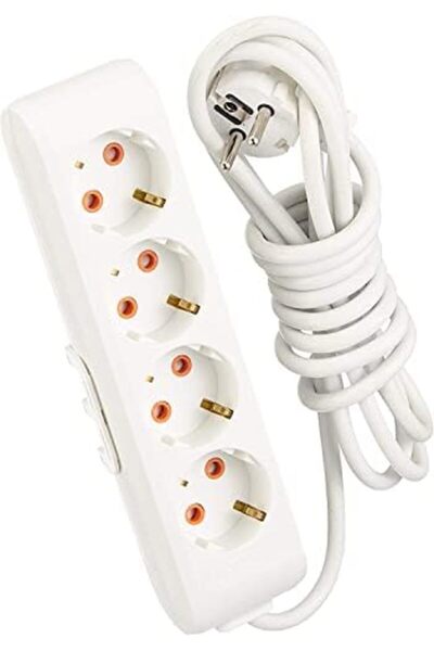 Yıldızan Albemo Multi-Let 4-Plus Grounded Cable Socket 3m Socket 888483
