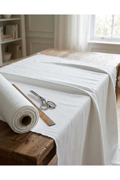 RuzgarHome Off-White Thick Denim Fabric Without Lycra 180 cm Wide Ideal for B...