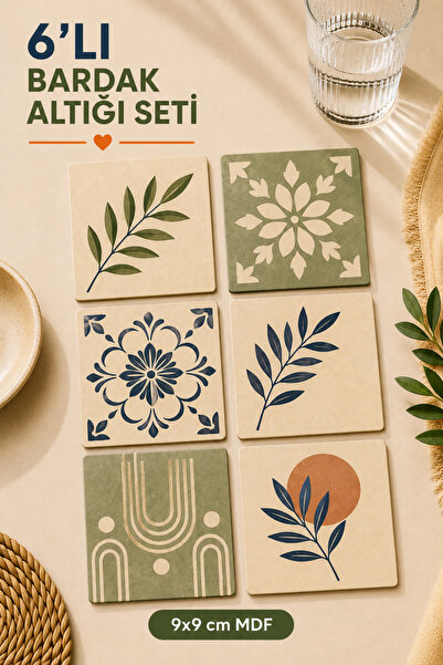 UNT Sea Breeze Set of 6 Mdf Coasters |   9X9 cm Uv Printed Decorative Coaster