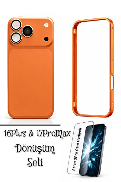 ucuzmi iPhone 16Plus Telefonu 17ProMax Dönüşüm Seti Kılıf Kapak Aslan3Pro Cam...