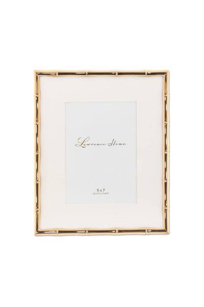 ASTERA Bamboo Design Metal Frame (13X18 Cm, Gold)