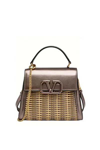 NO BRAND Luxury Design Woven Handbag with Shoulder Strap