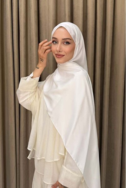 Şulemoda Giyim شال كريستال ساتان أبيض