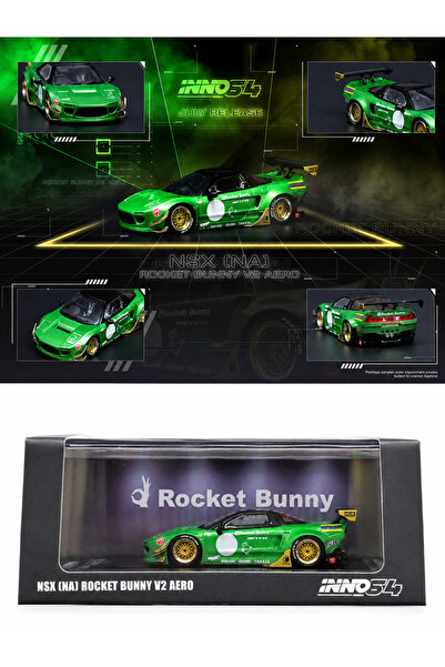 HOT WHEELS Honda NSX (NA1) Rocket Bunny inno64 V2 Aero Green 1:64 Diecast Mod...