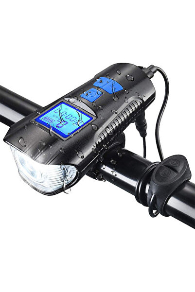 OEM FY-317 Επαναφορτιζόμενο Εμπρόσθιο Φως Ποδηλάτου με Κόρνα Μαύρο