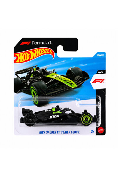 HOT WHEELS سيارة لعبة فورمولا 1 كيك ساوبر فريق F1 بمقياس 1:64 مصنوعة من المعد...