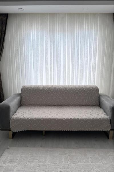Çeyiz Diyarı Corduroy Sofa Cover 170X210 cm Non-Slip Base Mink