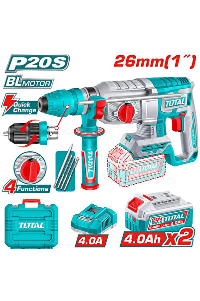 TOTAL Drill Hilti 20V 26mm Battery Plastic Case with Extra Battery and Charge...