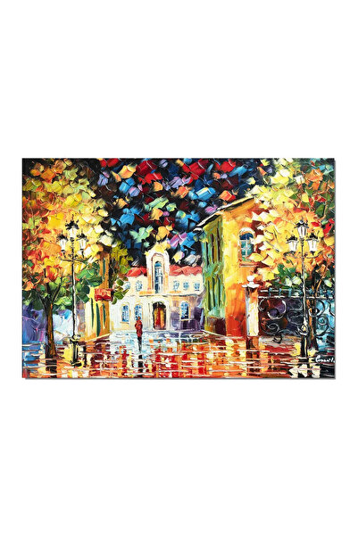 artnova Tablou pictat manual, Plimbare prin centrul vechi, 70x50cm ulei pe pa...