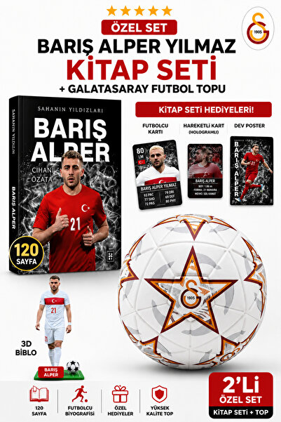 Galatasaray Barış Alper Yılmaz Kitabı 120 Sayfa + No:5 Futbol Topu Hediyeli 2...
