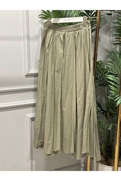 Merwishop Mrw1689 Voile Skirt Khaki