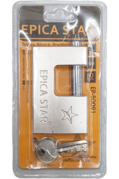 Epica Λουκέτο Star Μονομπλόκ με Κλειδί 80mm 1 τεμάχιο Κωδικός: EP-50091