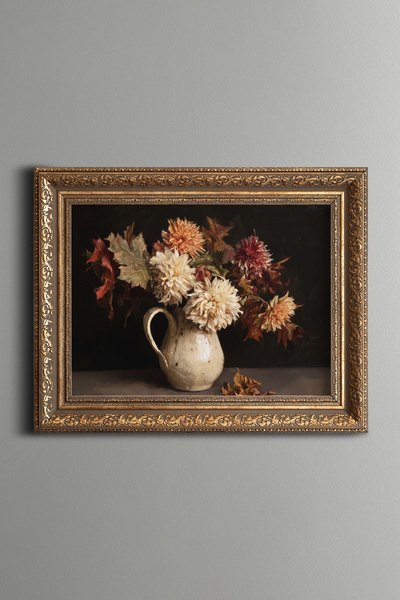epiqart Autumn Bouquet - Vintage Patterned Painting - Thick Model