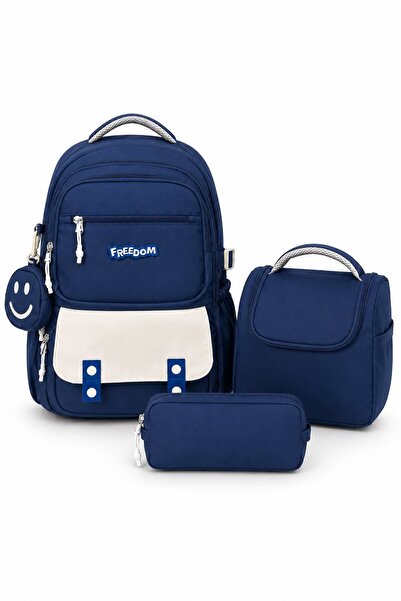 Freedom 4-Piece Satin Fabric Unisex Waterproof Primary School Bag Set with Lu...