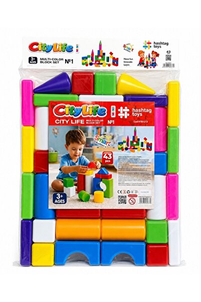 OEM SET CONSTRUCȚIE ORAȘ VIEȚE MINI 1 - 43 piese - 12 cm - plastic